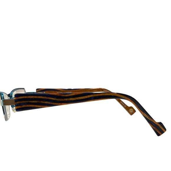 Etina Barcelona Eyeglasses Palma Metal Plastic Blue Orange 47-18-135 - Picture 5 of 10